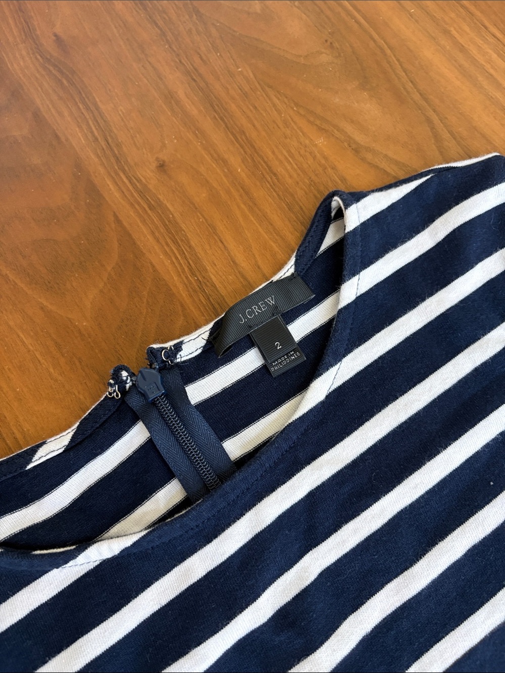 J. Crew Long Sleeve Striped Sheath Midi Dress Women’s Size 2 - Picture 5 of 8